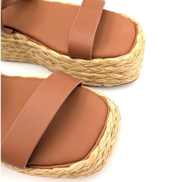 Donna Karan Pure Lalah Ankle Strap Raffia Platform Sandal Size US9.5M EU40.5 - Picture 12 of 12